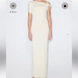 KHY Elegant Cream Off-Shoulder Dress